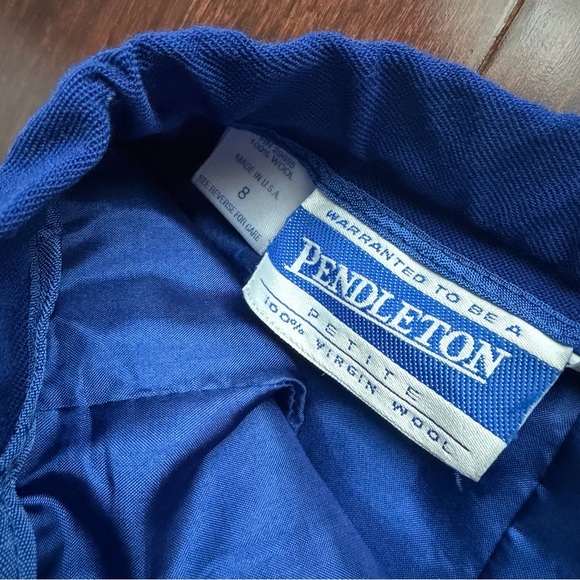 Pendleton Women's Vintage 100% Wool Skirt Size 8 Petite Preppy Academia Blue - Picture 4 of 7